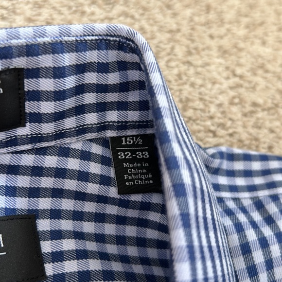 NBW Nordstrom Mens Shop Wrinkle-Free Trim Fit Button Down Shirt, 15.5” 32-33 - Picture 9 of 10